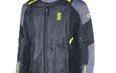 Giacca Moto Estiva Traforata OJ Stream 2 Man Black Dark Grey Yellow