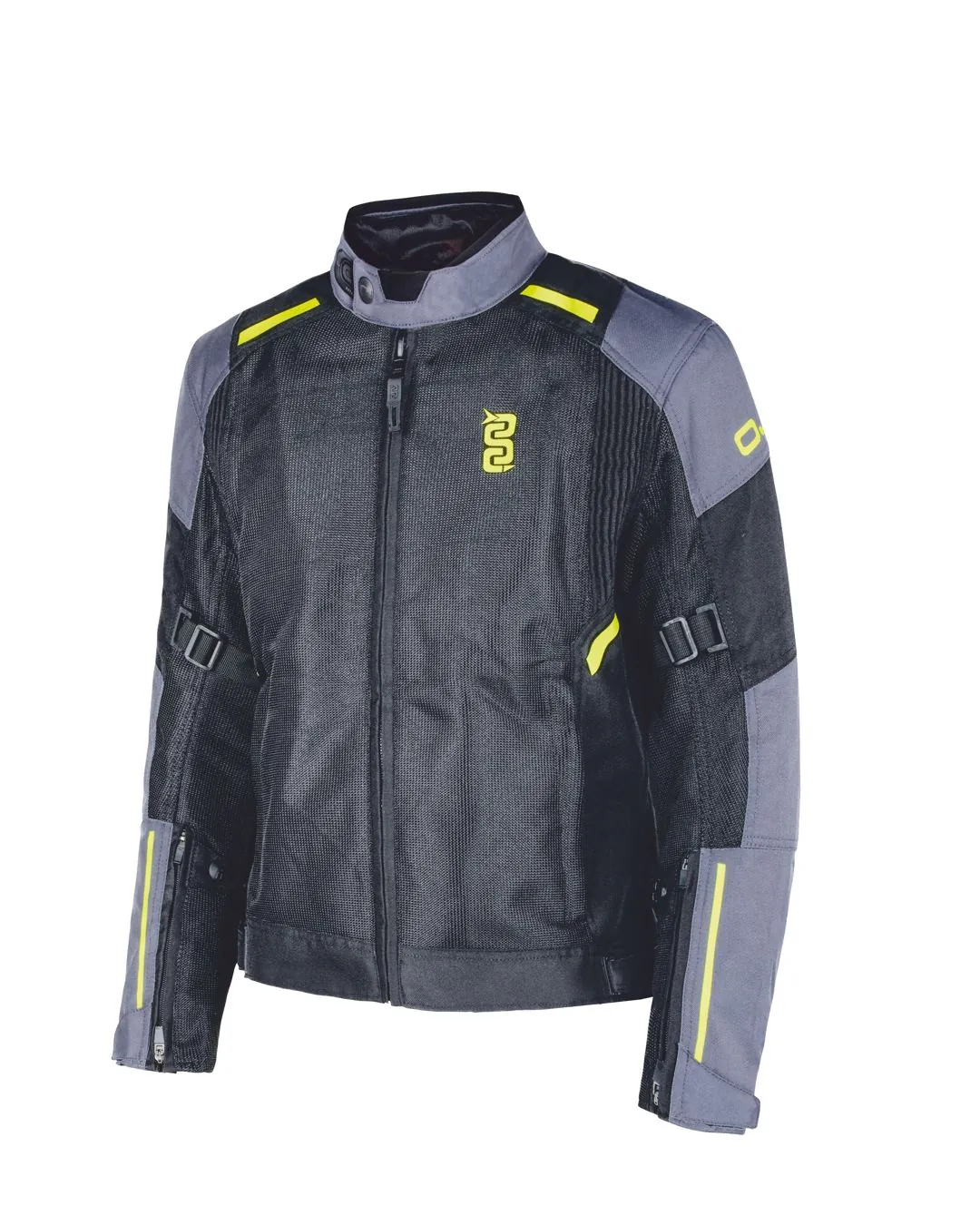 Giacca Moto Estiva Traforata OJ Stream 2 Man Black Dark Grey Yellow